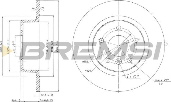 Bremsi CD6874S - Гальмівний диск autozip.com.ua