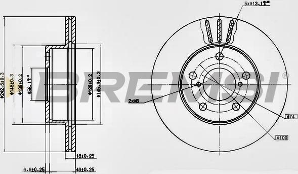 Bremsi CD6876V - Гальмівний диск autozip.com.ua