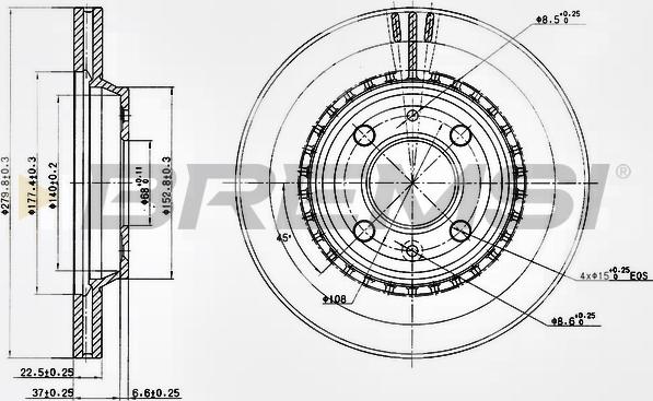 Bremsi CD6397V - Гальмівний диск autozip.com.ua