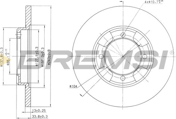 Bremsi CD6343S - Гальмівний диск autozip.com.ua