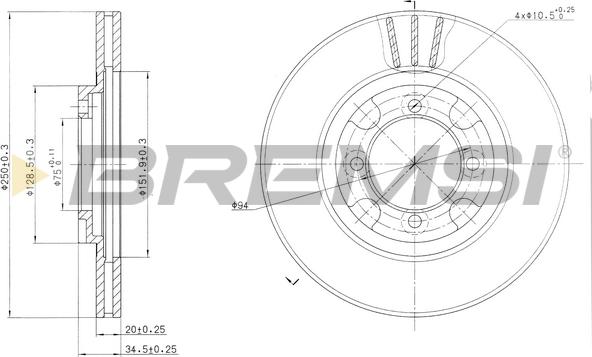 Bremsi CD6342V - Гальмівний диск autozip.com.ua