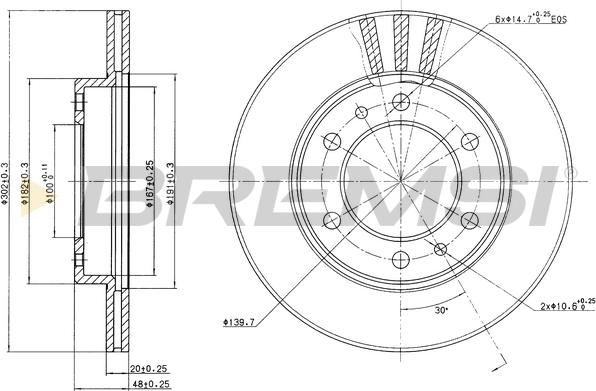 Bremsi CD6347V - Гальмівний диск autozip.com.ua