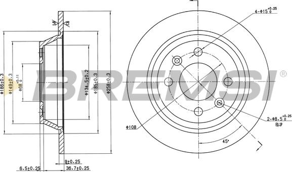 Bremsi CD6355S - Гальмівний диск autozip.com.ua