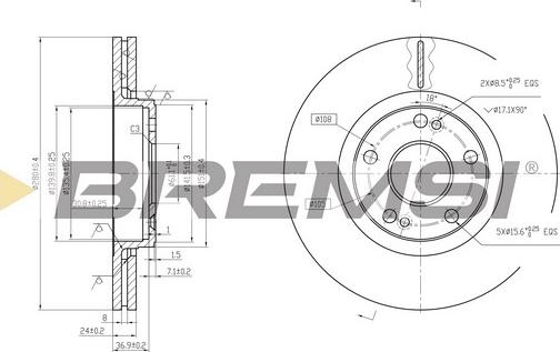 Bremsi CD6369V - Гальмівний диск autozip.com.ua