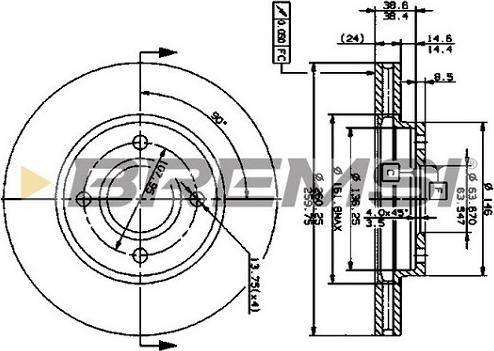 Bremsi CD6364V - Гальмівний диск autozip.com.ua