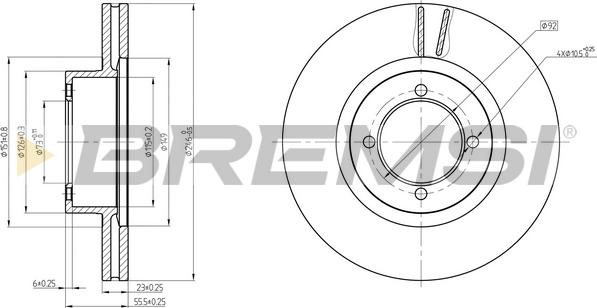 Bremsi CD6305V - Гальмівний диск autozip.com.ua