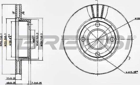 Bremsi CD6319V - Гальмівний диск autozip.com.ua