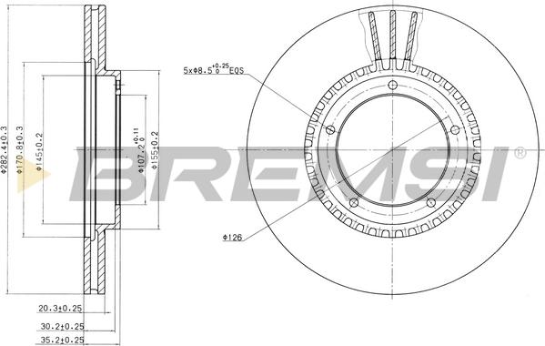 Bremsi CD6312V - Гальмівний диск autozip.com.ua