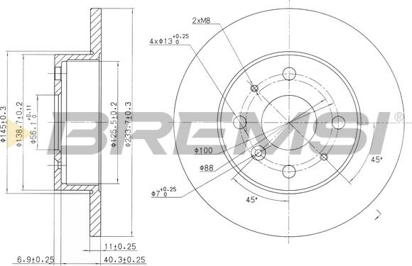 Bremsi CD6386S - Гальмівний диск autozip.com.ua