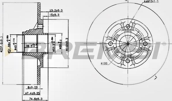 Bremsi CD6333S - Гальмівний диск autozip.com.ua