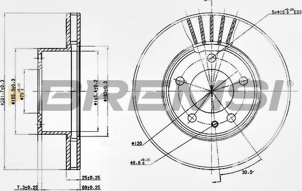 Bremsi CD6325V - Гальмівний диск autozip.com.ua