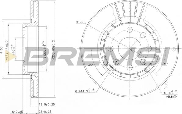 Bremsi CD6328V - Гальмівний диск autozip.com.ua