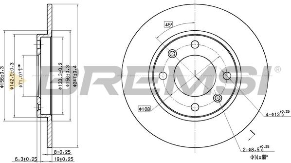 Bremsi CD6244S - Гальмівний диск autozip.com.ua