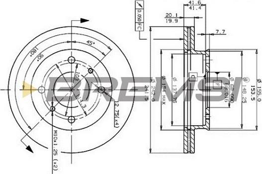 Bremsi CD6259V - Гальмівний диск autozip.com.ua