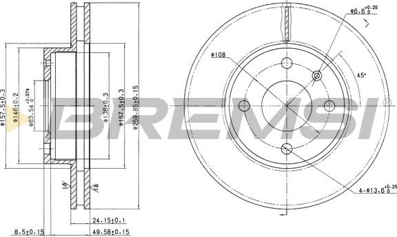 Bremsi CD6209V - Гальмівний диск autozip.com.ua