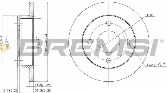 Bremsi CD6202S - Гальмівний диск autozip.com.ua