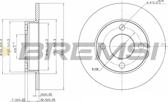 Bremsi CD6216S - Гальмівний диск autozip.com.ua