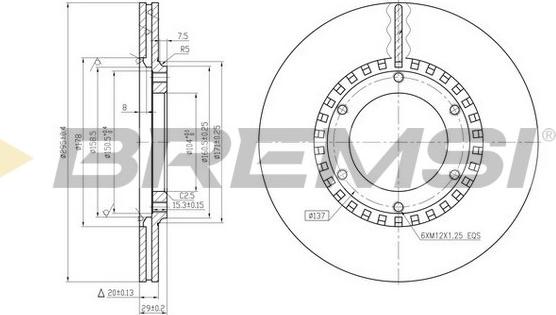 Bremsi CD6218V - Гальмівний диск autozip.com.ua