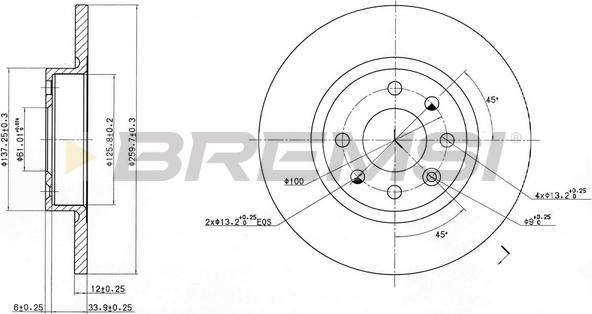 Bremsi CD6213S - Гальмівний диск autozip.com.ua