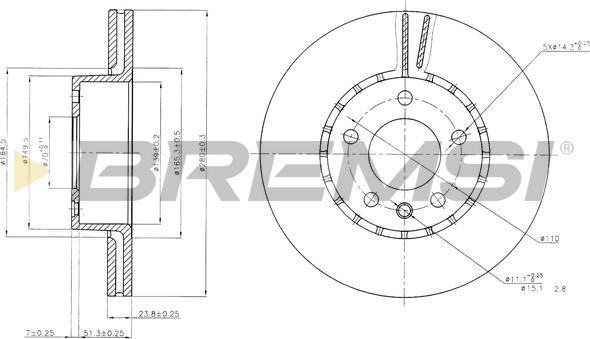 Bremsi CD6217V - Гальмівний диск autozip.com.ua