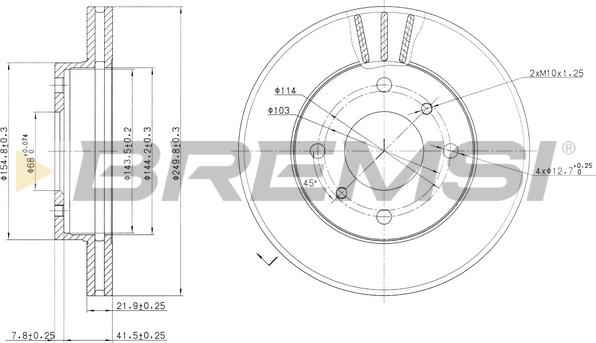 Bremsi CD6234V - Гальмівний диск autozip.com.ua