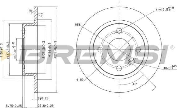 Bremsi CD6226S - Гальмівний диск autozip.com.ua