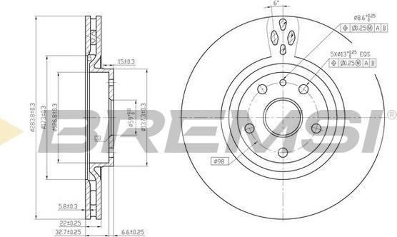 Bremsi CD6797V - Гальмівний диск autozip.com.ua