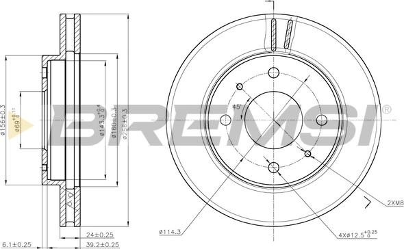 Bremsi CD6741V - Гальмівний диск autozip.com.ua