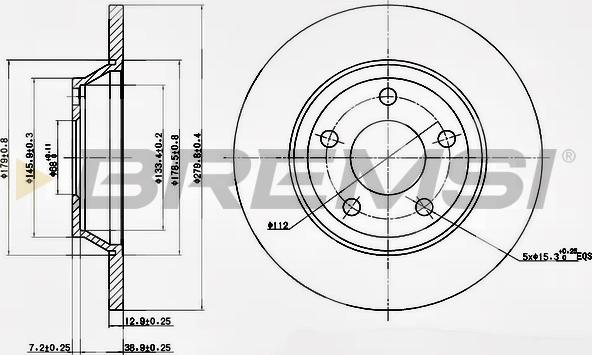 Bremsi CD6759S - Гальмівний диск autozip.com.ua