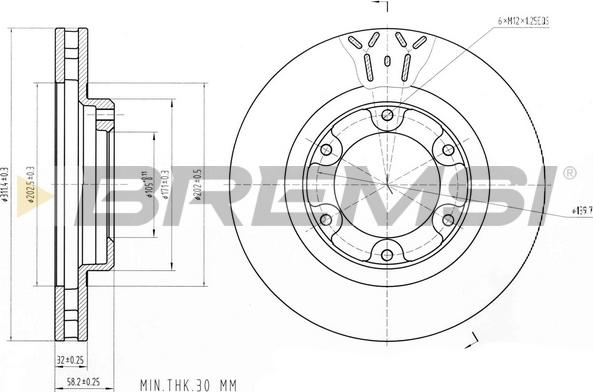 Bremsi CD6769V - Гальмівний диск autozip.com.ua