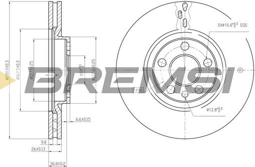 Bremsi CD6760V - Гальмівний диск autozip.com.ua