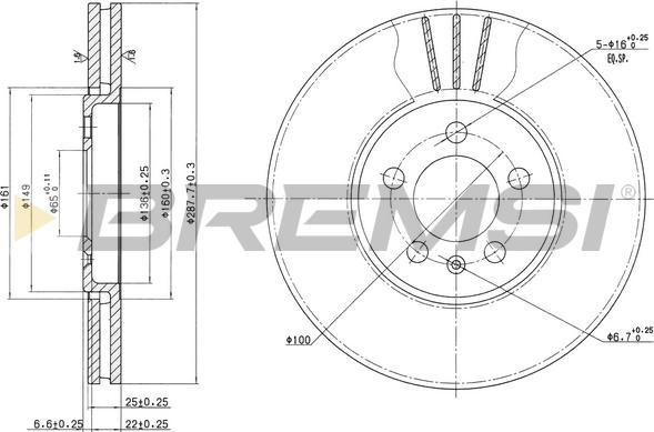 Bremsi CD6706V - Гальмівний диск autozip.com.ua