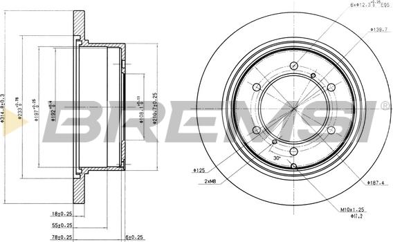 Bremsi CD6715S - Гальмівний диск autozip.com.ua