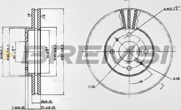 Bremsi CD6716V - Гальмівний диск autozip.com.ua