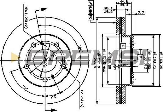 Bremsi CD6722V - Гальмівний диск autozip.com.ua