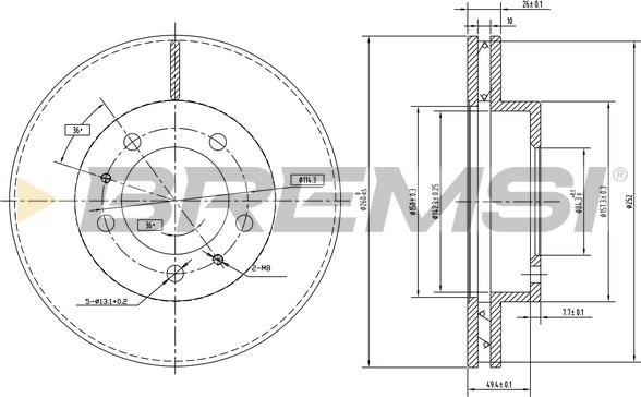 Bremsi CD6772V - Гальмівний диск autozip.com.ua