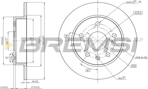 Bremsi CD8493S - Гальмівний диск autozip.com.ua