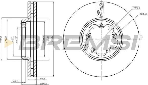 Bremsi CD8469V - Гальмівний диск autozip.com.ua