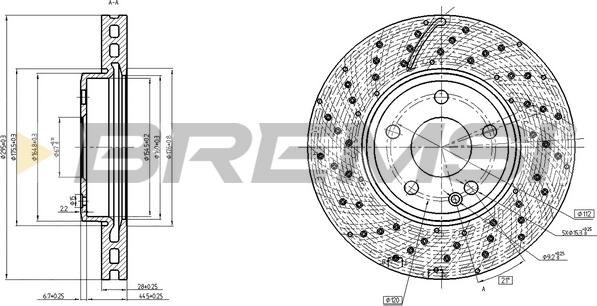 Bremsi CD8464V - Гальмівний диск autozip.com.ua