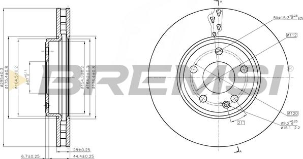 Bremsi CD8460V - Гальмівний диск autozip.com.ua