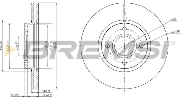 Bremsi CD8461V - Гальмівний диск autozip.com.ua