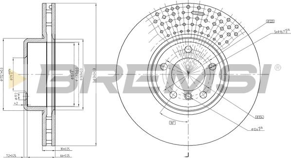 Bremsi CD8403V - Гальмівний диск autozip.com.ua