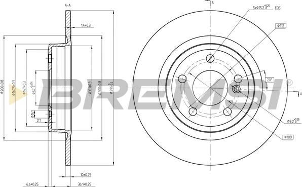 Bremsi CD8486S - Гальмівний диск autozip.com.ua