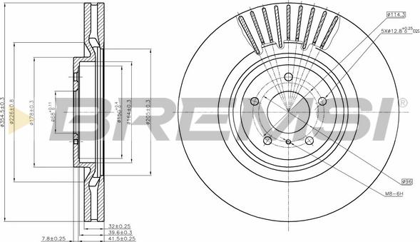 Bremsi CD8430V - Гальмівний диск autozip.com.ua