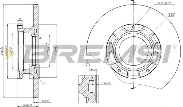 Bremsi CD8471S - Гальмівний диск autozip.com.ua