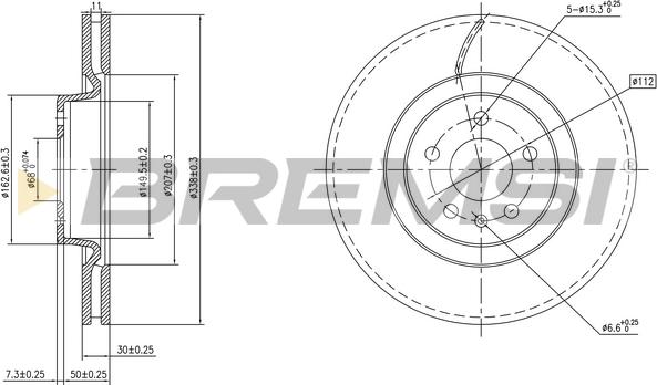 Bremsi CD8597V - Гальмівний диск autozip.com.ua