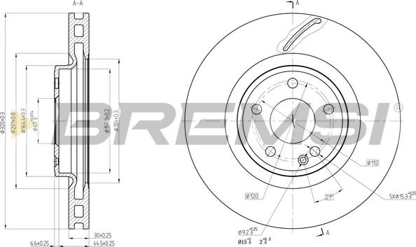 Bremsi CD8545V - Гальмівний диск autozip.com.ua