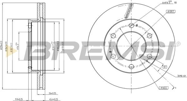 Bremsi CD8547V - Гальмівний диск autozip.com.ua