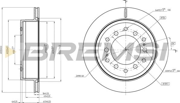 Bremsi CD8505V - Гальмівний диск autozip.com.ua