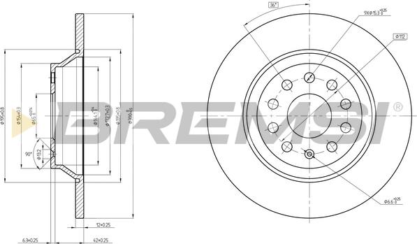 Bremsi CD8506S - Гальмівний диск autozip.com.ua